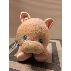 Vintage Playskool Snuzzles Pink Plaid Pig Blankie Plush 1980s